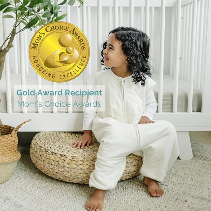 Tealbee Dreamsuit: Toddler Sleep Sack with Feet 2T-3T - 1.2 TOG All Season Baby Wearable Blanket for Walkers - Rayon made from Bamboo, Organic Cotton Sleep Bag - Undyed