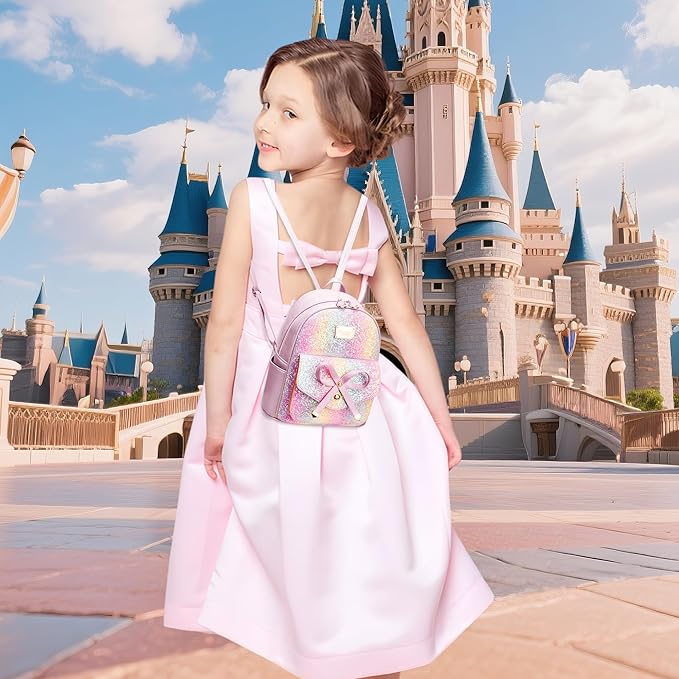 I IHAYNER Girls Bowknot Cute Leather Backpack Mini Backpack Purse for Women