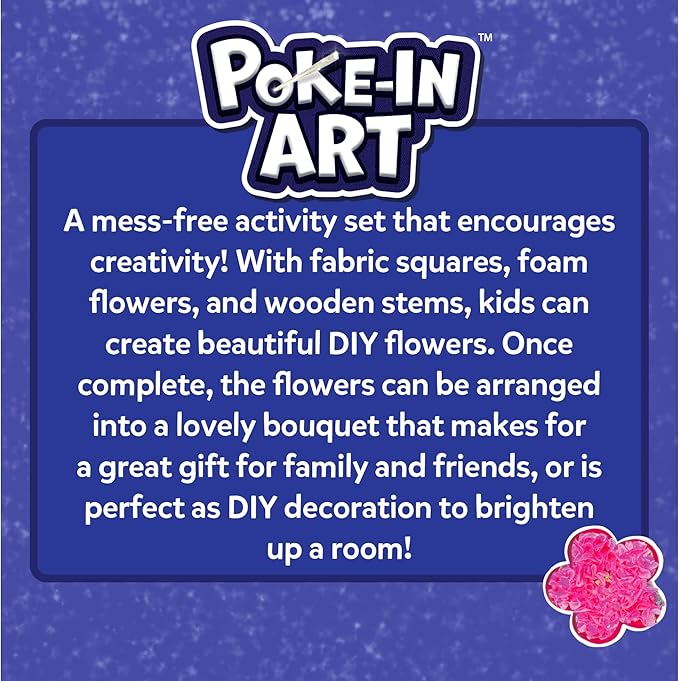 Skillmatics Poke-in Art - Flower Bouquet, Mess-Free Creative Activity, DIY Wood Craft Kits, Gifts for Girls & Boys Ages 4, 5, 6, 7, 8, 9