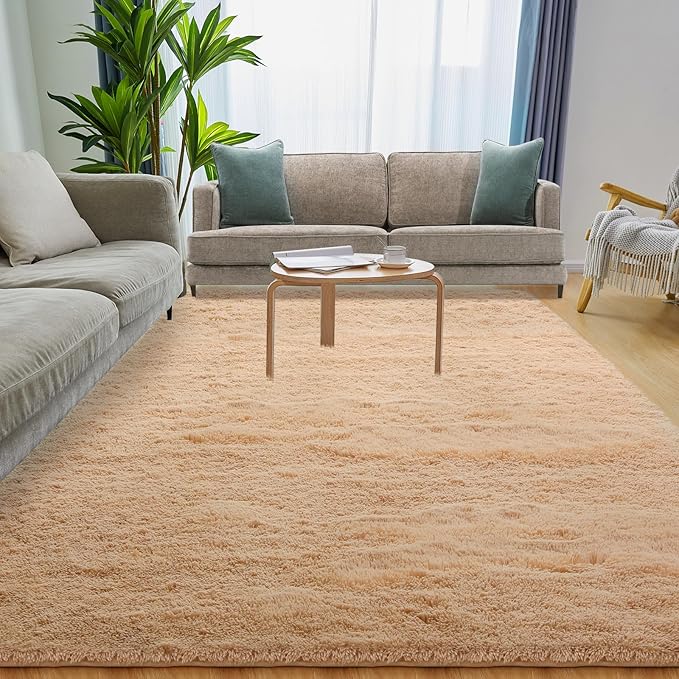 Luxury Area Rug, 6x9 Rugs for Living Room, Ultra Soft Rugs for Bedroom, Non-Slip Indoor Carpet for Nursery, Kids Room, Playroom, Home Decor, Camel