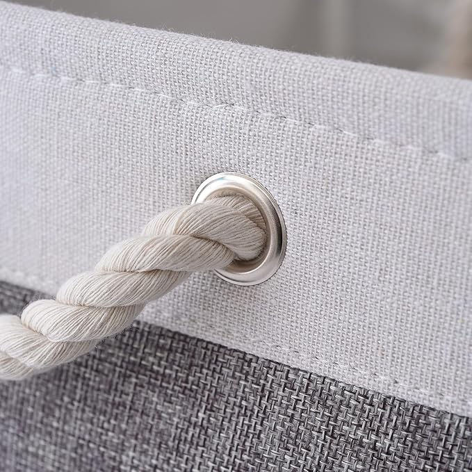 Storage Baskets 12x8x5 inch 10 Pack Fabric Baskets Foldable Storage Bins Decorative Baskets cloth storage baskets Storage Foldable Storage Bin with Rope