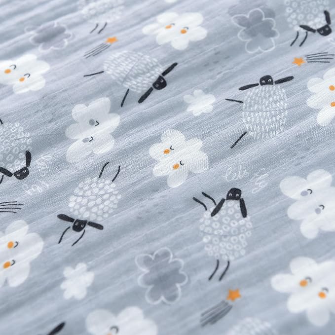 Baby Sleep Sack 2-4 T Baby Wearable Blanket 100% Organic Cotton 0.5 TOG Toddler Sleep Sacks 2- Way Zipper Soft 4 Layers 2T 3T 4T Sheep