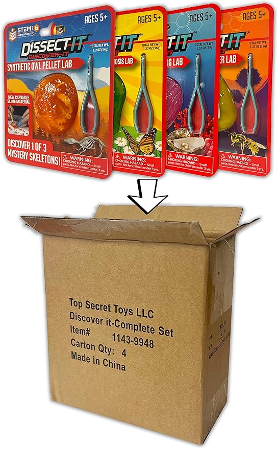 Dissect-It Discover-It Simulated Synthetic Lab Dissection STEM Toy, Complete Set of 4 Kits, Kids’ Home Learning Science Projects, Great for Young Scientists!