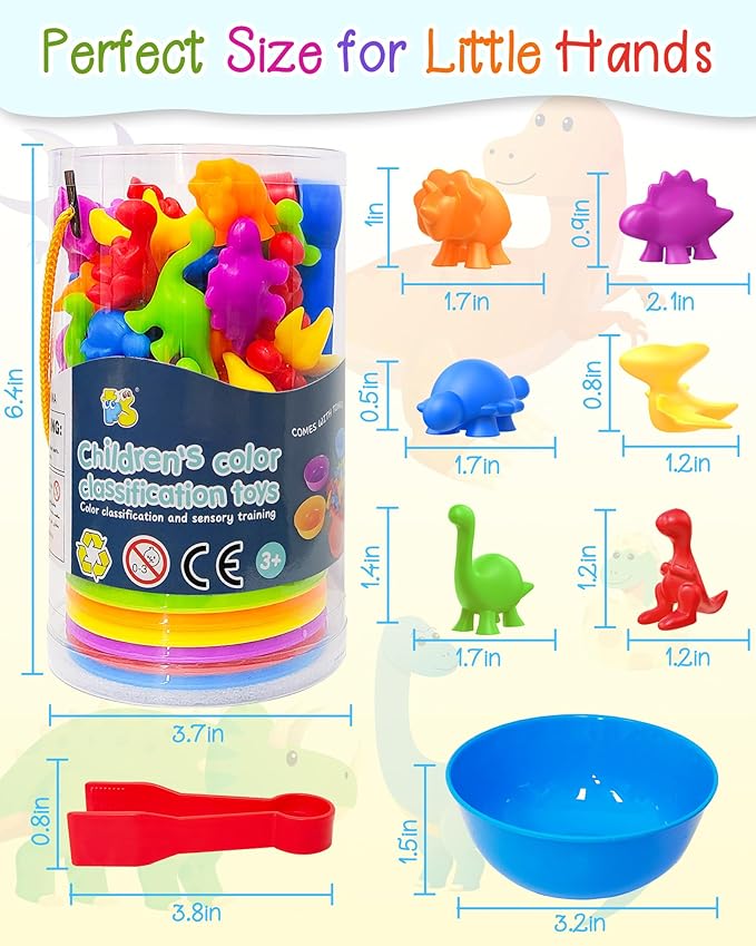 Yetonamr Counting Dinosaurs Montessori Toys for 3 4 5 Years Old Boys Girls, Toddler Preschool Learning Activities Sensory Toys Birthday Gifts