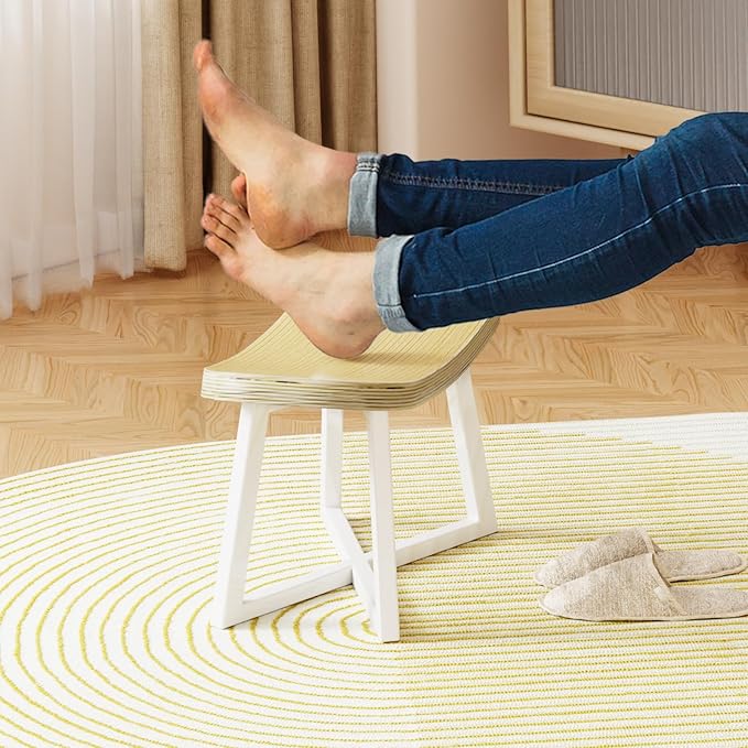 Wooden Step Stool,Foot Rest for Adult&Children,Short Stool for Under Desk, Small Bench for Living Room, Kitchen, Couch, Entryway