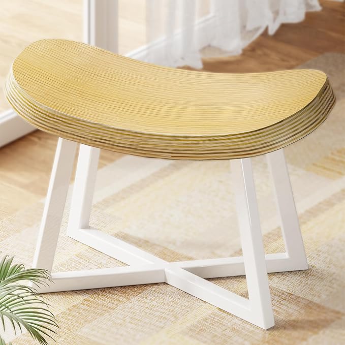 Wooden Step Stool,Foot Rest for Adult&Children,Short Stool for Under Desk, Small Bench for Living Room, Kitchen, Couch, Entryway