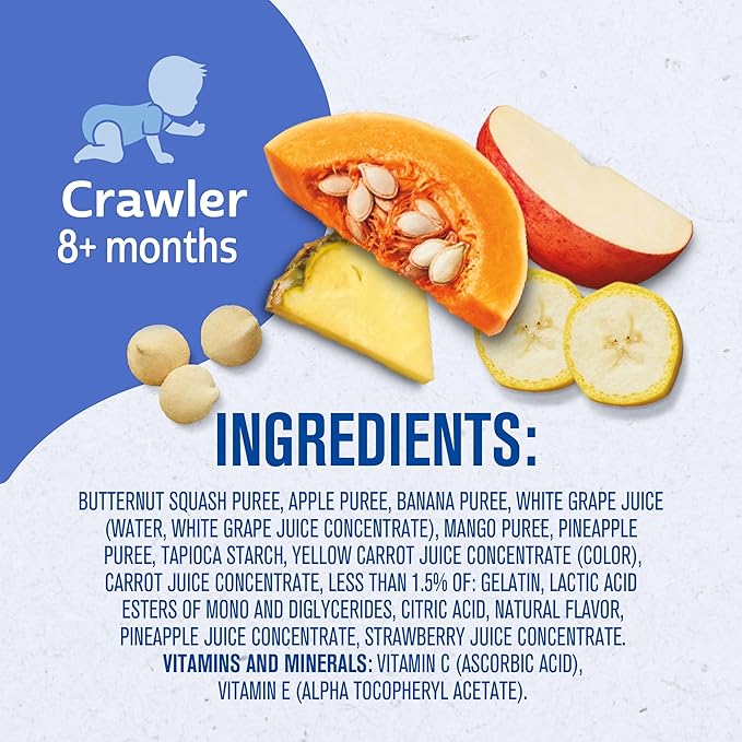 Gerber Stage 3 Baby Snacks, Truly Tropical Blend, Fruit & Veggie Melts, Baby Led Feeding, 7PK