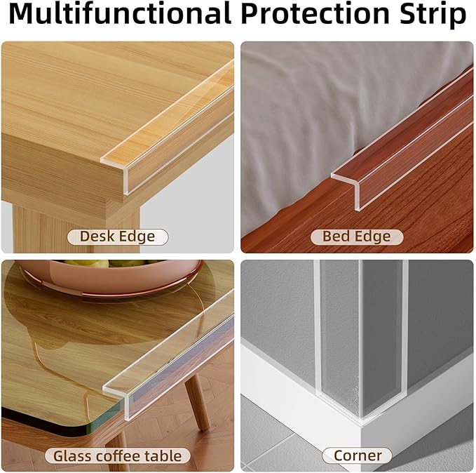Clear Edge Protector,Safe Corner Protector, Anti-Sharp Edge Protector, for Furniture, Drawers, Tables, Cabinets1.57inX16.4FT