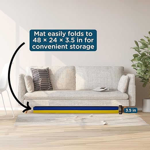 Children's Factory Rainbow Folding Gym Activity Mat, 4 ft x 4 ft, Cushioned Floor Mat for Kids, Daycare Mat