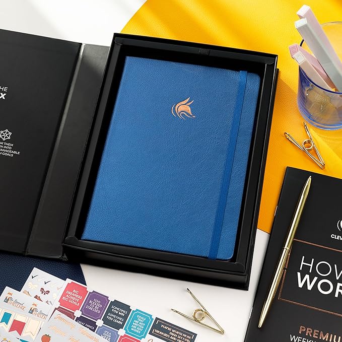 Clever Fox Planner Premium Edition – Undated Luxurious Weekly & Monthly Planner to Increase Productivity and Hit Your Goals – Organizer – Start Anytime, A5, Lasts 1 Year, Mystic Blue (Weekly)