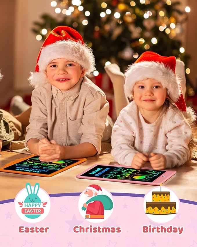 UCIDCI LCD Writing Tablet Doodle Board 10 Inch - Colorful Screen Electronic Toddler Drawing Tablet Drawing Pad, Educational Learning Kids Toys for 3 4 5 6 7 8 Year Old Kids Girls Boys