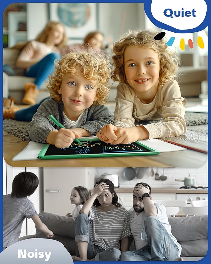 Bravokids 12 Inch LCD Writing Tablet for 3 Year Olds - Electronic Drawing Pad and Doodle Board as Educational Birthday Gifts for Girls and Boys (Green)