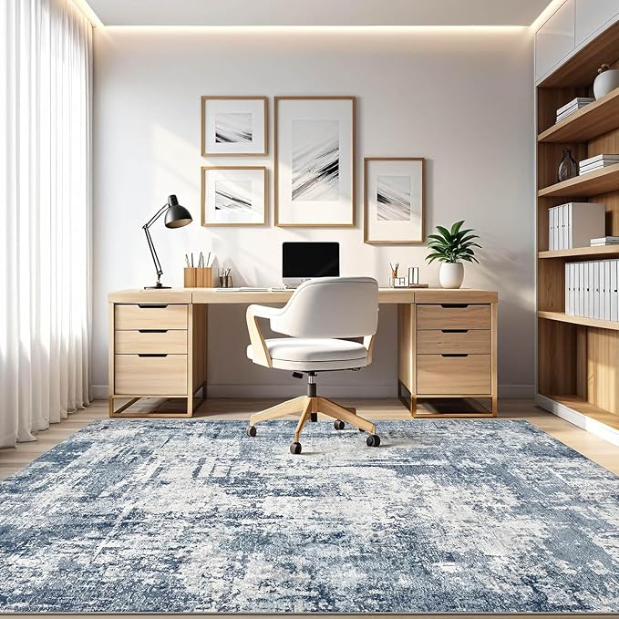 9x12 Area Rug Living Room: Washable Large Abstract Soft Rugs Stain Resistant Indoor Non-Slip Carpet for Men Modern Home Enthusiasts Aged 25-45 - High Traffic Areas - Bedroom Office Playroom