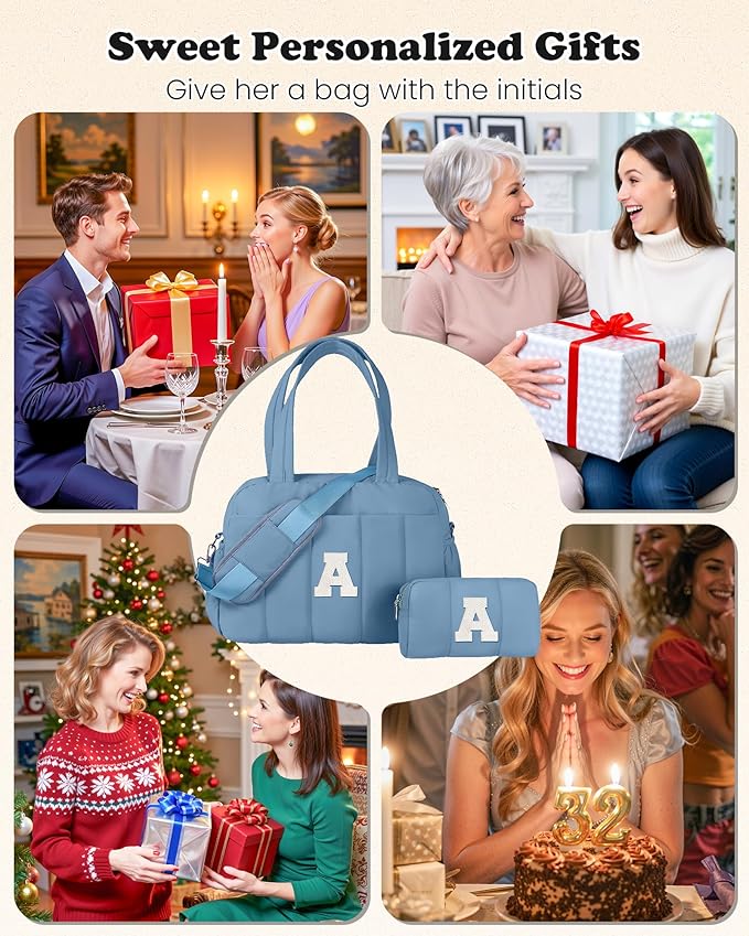 Initial Duffle Bag, Yoga Bags for Women,Overnight Bag with Wet Pocket,Lightweight Work Bags Personalized Gym Tote with Makeup Pouch-Daughter Gift from Grandma