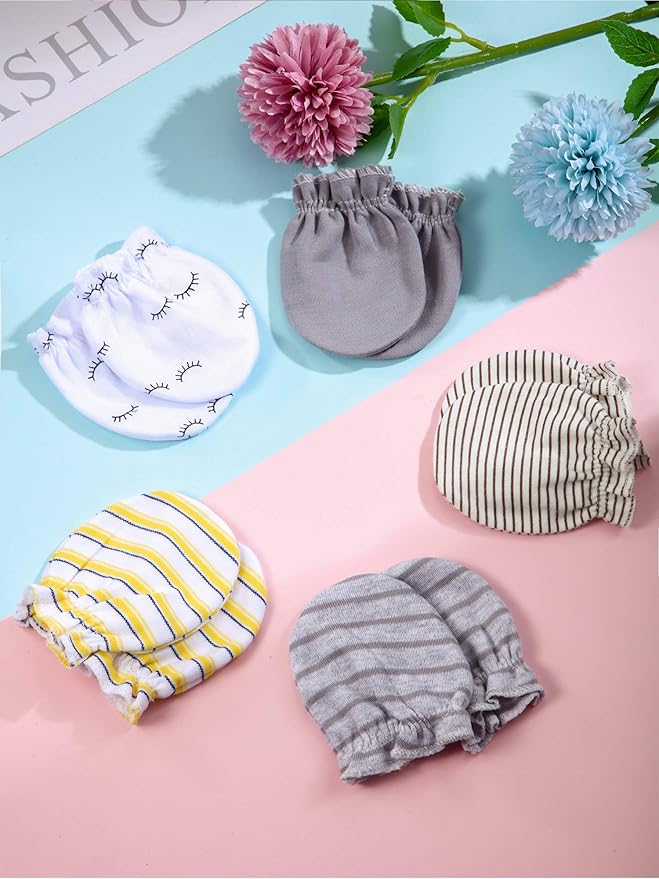 24 Pairs Newborn Baby Mittens Unisex Cute Glove No Scratch Baby Mittens Gloves for 0-6 Months Boys Girls