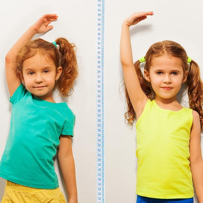 Tatuo Growth Chart Wall Labels Height Indicator Tape Ruler Growth Chart Decor Height Indicator Adhesive Ruler for Home Room Measuring(Blue)