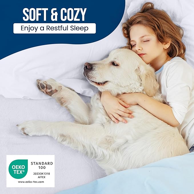 Utopia Bedding Waterproof Mattress Protector Short Queen Size, Premium Terry Mattress Cover 200 GSM, Breathable, Fitted Style with Stretchable Pockets (White)
