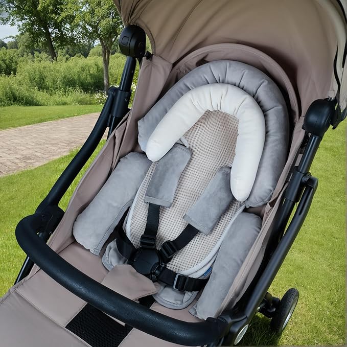 COOLBEBE Upgraded 3-in-1 Babybody Support & Strap Covers Set for Newborn Infant - Extra Soft Car Seat Insert Cushion Pad, Perfect for Carseats, Strollers, Swing