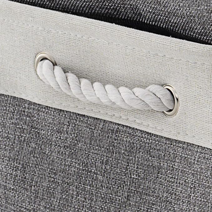 TcaFmac Storage Basket for Organizing - Large 4 Pack 15.8x11.8x8.2 inch Fabric Storage Bins for Shelves, Foldable Storage Cubes for Closet Cloth Toy Gift Kids(White&Grey)