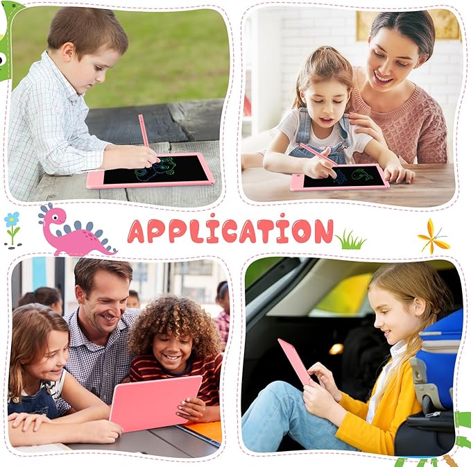 Decute Kids Toys LCD Writing Tablet with Stylus, 8.5 Inch Erasable Toddlers Doodle Board, Reusable Drawing Pad for Kids, Educational Christmas Birthday Gift for 3 4 5 6 7 8 Girls Boys Toddler Pink