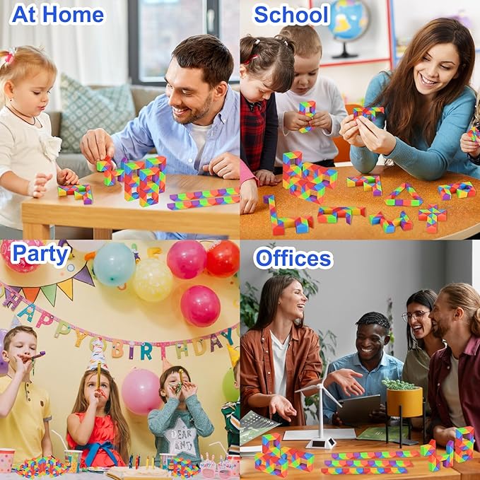 GOLDGE 80 Pack Mini Cube Puzzle Fidget Toys - Bulk Party Favors & Goodie Bag Stuffers for Kids, Travel Toys for Ages 4-8, Treasure Box Toys for Classroom, Birthday & Back to School Gifts (80)