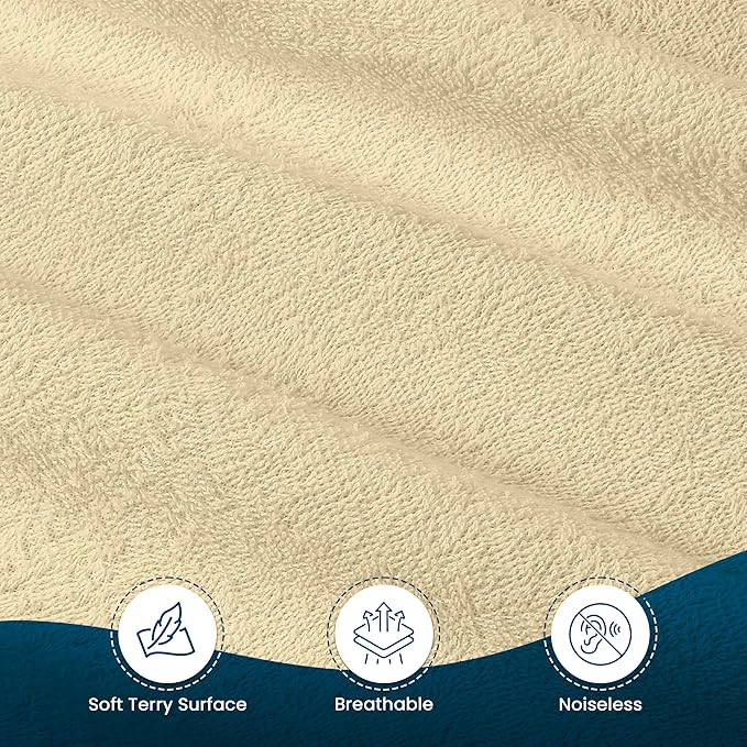 Utopia Bedding Waterproof Mattress Protector Queen Size, Premium Terry Mattress Cover 200 GSM, Breathable, Fitted Style with Stretchable Pockets (Beige)