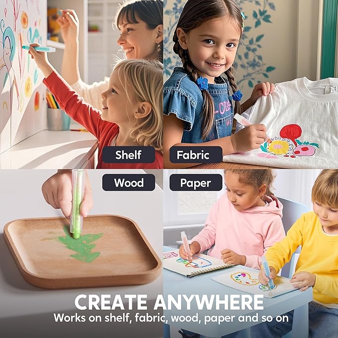 JOYIN 36 PCS Silky Crayon for Kids, Toddler Twistable Crayon, 12 Colors, Art Supplies, School Supplies, Kids Indoor Activities