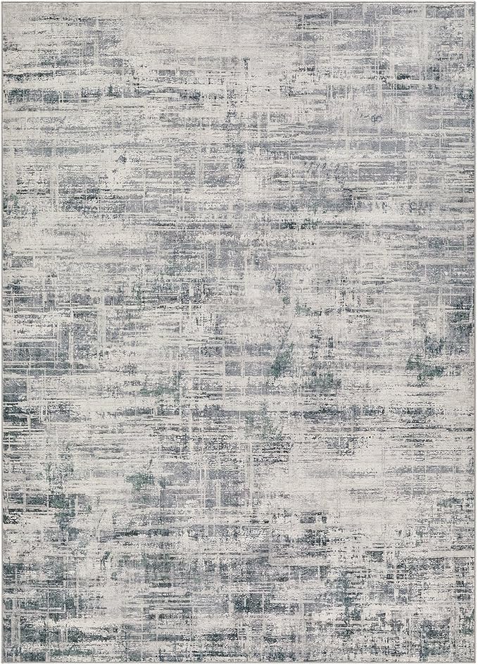 Area Rug for Living Room: 5x7 Washable Neutral Abstract Modern Soft Rugs Non Slip Indoor Floor Stain Resistant Carpet for Bedroom Dining Room Office Nursery - Gray