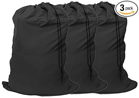 Extra Large Laundry Bag 3 Pack, Black, Travel Laundry Bags with Drawstring Closure, 30"x40", for college, dorm and apartment dwellers (3PCS Black)