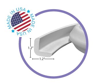 Kidkusion Baby Proof Edge Guards for Safety | Made in The USA | 48 Feet | Soft Gray | Edge Protectors for Furniture, Tables, Fireplaces | Heavy Duty Tape Included