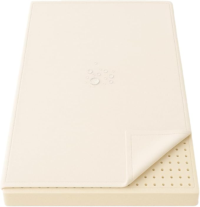 Organic Cotton Crib Mattress Protector - Water Resistant Flat Sheet Liner Pad, Skin Friendly, Chemical-Free Pure Cotton [GOTS-Certified] for Bassinet (30"x15") - Made in USA