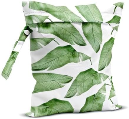 Wet Bag, Wet Dry Bag, Wet Bag for Swimsuit, Travel, Beach, Pool, Diapers, Dirty Yoga Gym Clothes, Makeup Bag, Waterproof Tropical Palm Leaves Decor Jungle Palm Leaf Favors