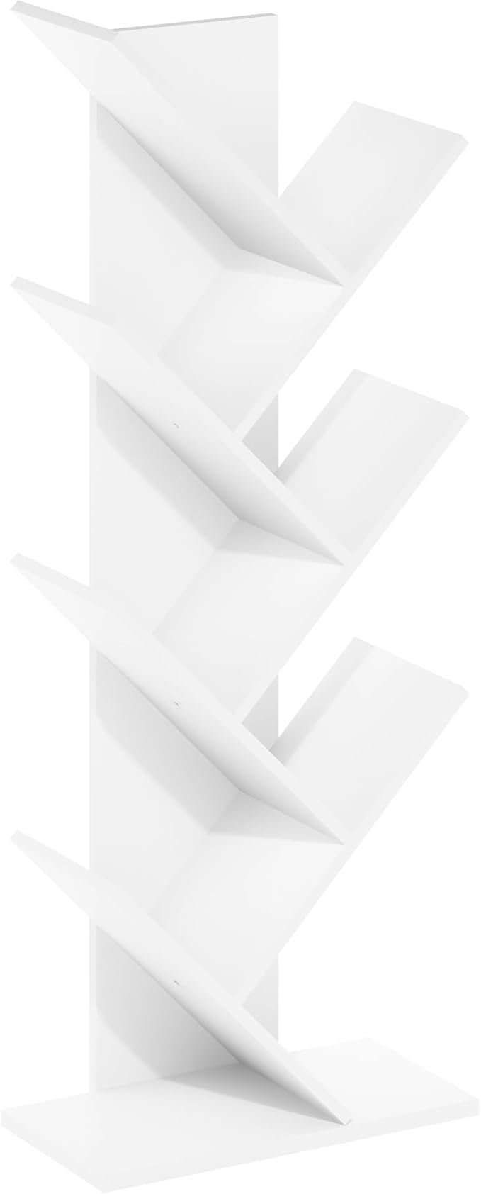 Furinno Tree Bookshelf 7-Tier Floor Standing Tree Bookcase, White