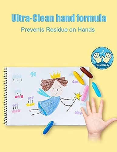 YPLUS Peanut Crayons for Kids, 24 Pastel Colors Washable Toddler Crayons, Non-Toxic Baby Crayons for ages 2-4, 1-3, 4-8, Coloring Art Supplies