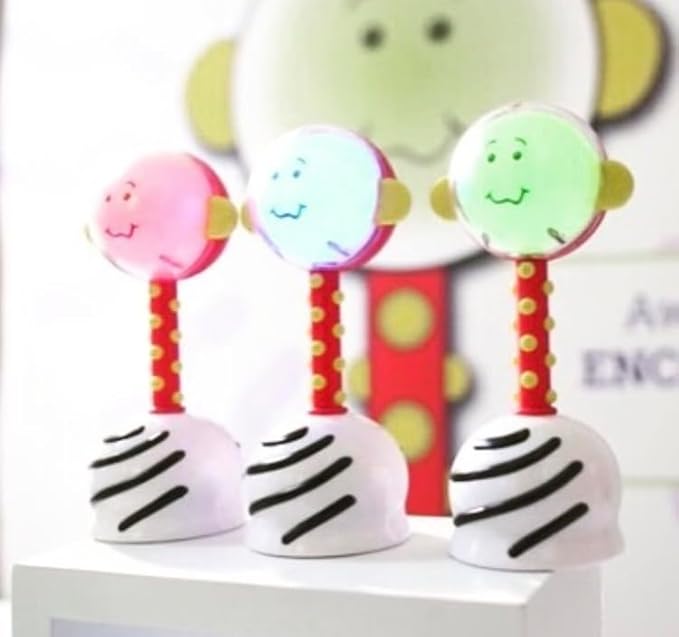 NogginStik Light-up Developmental Rattle - Color Changing, Textured for Grasping, Mirror & Rattle Sound - Sensory Toy for Babies, Ages 0-12 Months