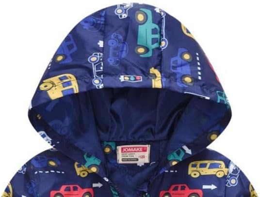 TUIJI Toddler Boys Girls Cartoon Print Zip Jacket Hooded Trench Lightweight Kids Coats Windbreaker Outdoor Cute Dust Coats