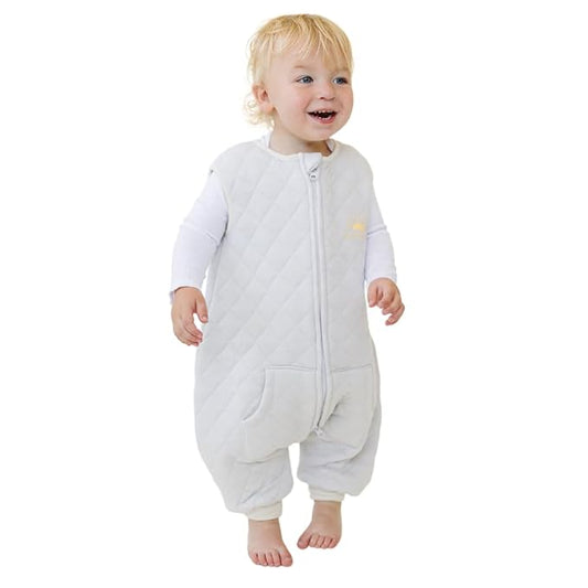 Tealbee Dreamsuit: Toddler Sleep Sack with Feet 12-18 months, 18-24 months - 1.2 TOG All Season Baby Wearable Blanket for Walkers - Rayon made from Bamboo, Organic Cotton Sleep Bag (12m-2T) - Sunshine