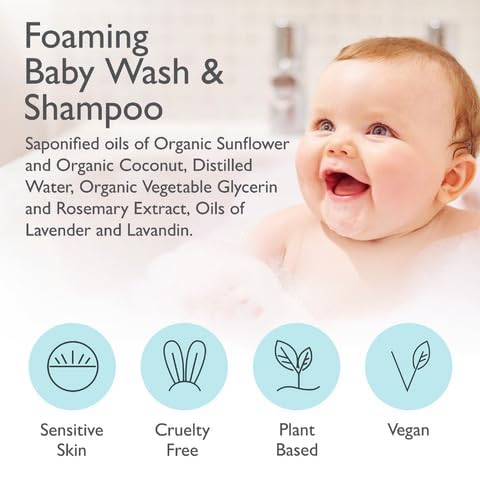 SoCal Suds & Company 2oz Organic Foaming Baby Wash & Shampoo - Fragrance Free- 2 Pack