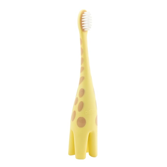 Dr. Brown's Infant-to-Toddler Training Toothbrush, Soft for Baby's First Teeth, Giraffe, 0-3 Years (Pack of 2)