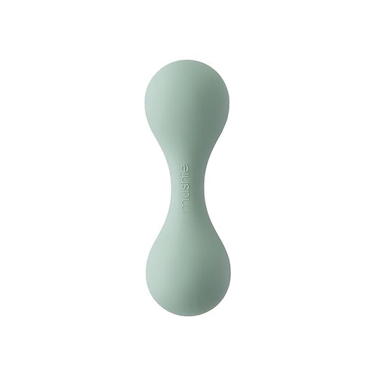 mushie Silicone Baby Shaker Rattle Toy | Ages 3+ Months (Cambridge Blue)