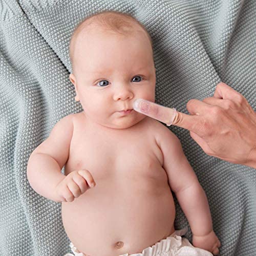 Cherish Baby Care Baby Toothbrush & Toddler Toothbrush Set (0-2 Years) - BPA-Free & Safety-Tested, 2023 Award Winner, Food-Grade Silicone (Teal)