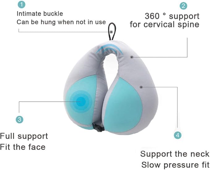 MOOB Carseat Pillow for Toddlers,Pillow for Baby Car Seat Comfortably Designed for Head, Neck, and Chin Support - Kids Neck Pillows for Travel Gifts for Toddler/Child/Kids,Yellow + Grey Blue