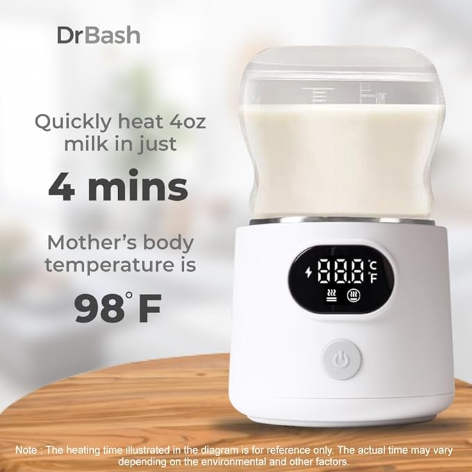 DrBash Portable Bottle Warmer for Travel, Leak-Proof Travel Baby Bottle Warmer with Fast Heating for Breastmilk, Safety Material Baby Bottle Warmer for Dr. Brown, Medela, Tommee Tippee, ComoTomo,
