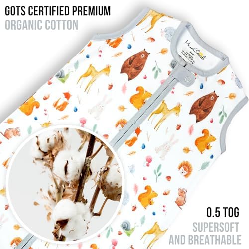 Mama Cheetah Baby Sleep Sack 0.5 TOG, Organic Cotton Baby Wearable Blanket, Swaddle Transition Baby Sleeping Bag, Boy Girl Newborn Infant, XXL (24-48 M)