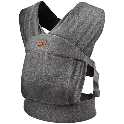 Ergonomic Baby Carrier for Newborns to Toddlers, Skin-Friendly and Soft Front Baby Carrier Wrap, Easy Breastfeeding, Lightweight and Breathable, Perfect Baby Shower Gifts (Dark Grey)