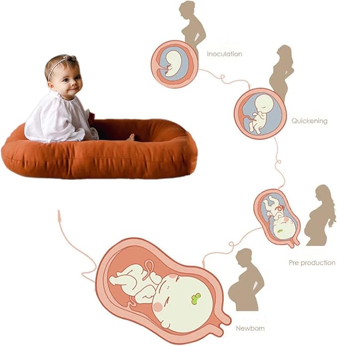 Baby Lounger Pillow, Infant Lounger for 0-24 Months, Soft Cotton and Portable Baby Lounger for Home (Blue)