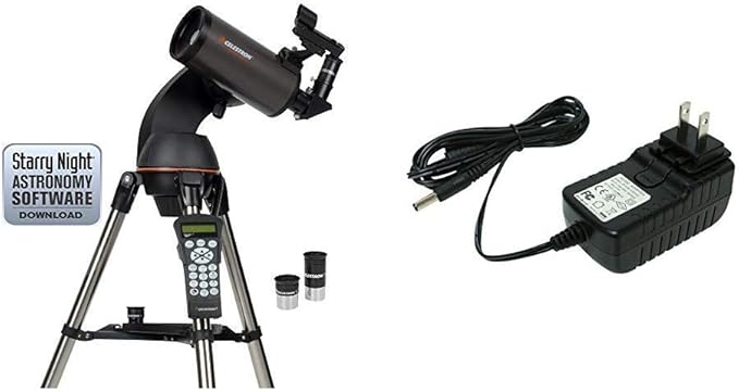 Celestron NexStar 90SLT Mak Computerized Telescope (Black) with 18778 AC Adapter (Black)