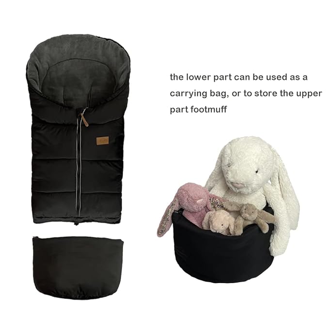 funlife Universal Stroller Bunting Bag for 0-5T with Length Extension,Ultra Soft Waterproof Outdoor Sleeping Bag with Hoodie,Warm Winter Stroller Blanket for Infant Toddler