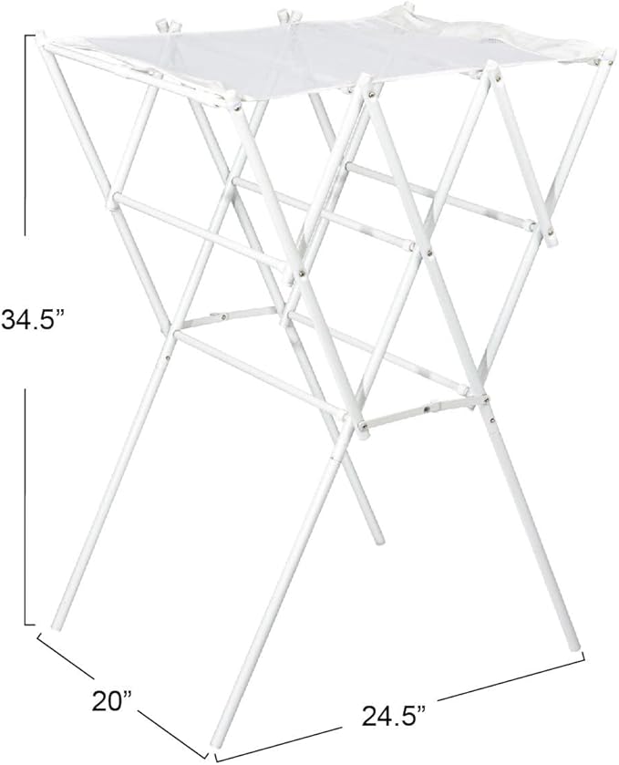 Household Essentials Clothes Drying Rack, Foldable, Expandable and Collapsible Laundry Drying Rack, White