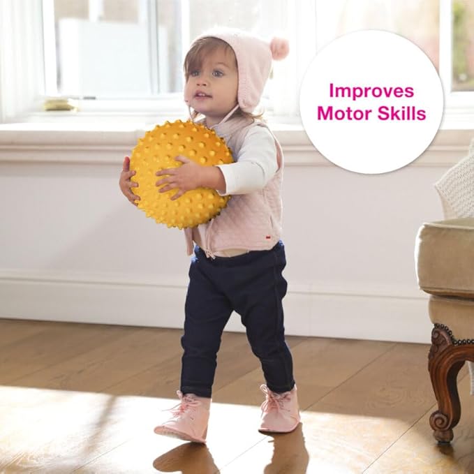 Edushape Sensory Ball for Baby - 7" Yellow Color Ball Enhances Gross Motor Skills for Kids 6 Months & Up